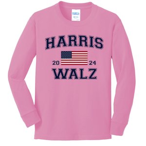 President Harris Walz 2024 Kamala Harris Tim Walz Vote Kids Long Sleeve Shirt