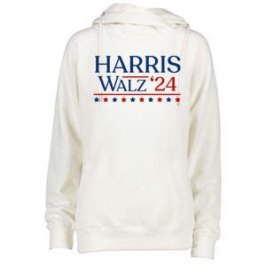 President Harris Walz 2024 Kamala Harris Tim Walz Vote Womens Funnel Neck Pullover Hood