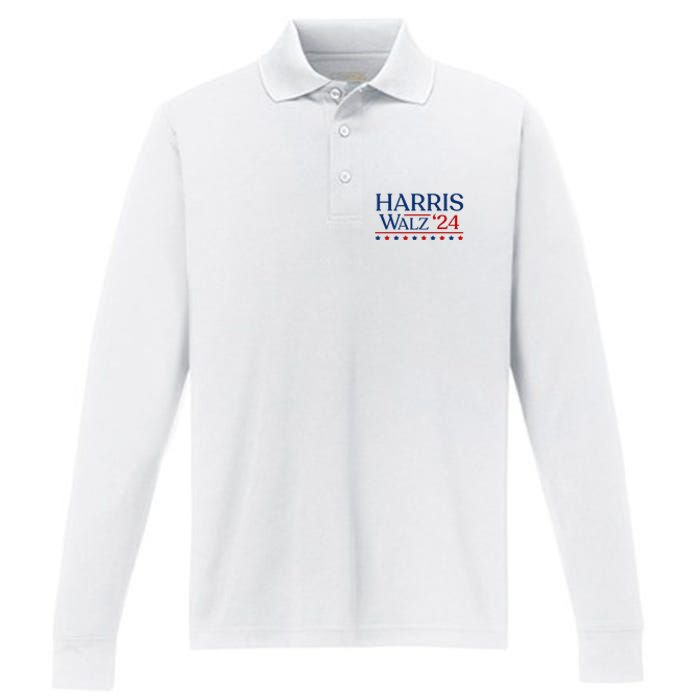 President Harris Walz 2024 Kamala Harris Tim Walz Vote Performance Long Sleeve Polo