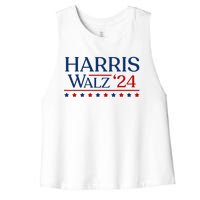 President Harris Walz 2024 Kamala Harris Tim Walz Vote Women's Racerback Cropped Tank