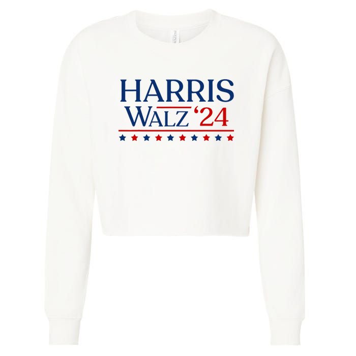 President Harris Walz 2024 Kamala Harris Tim Walz Vote Cropped Pullover Crew