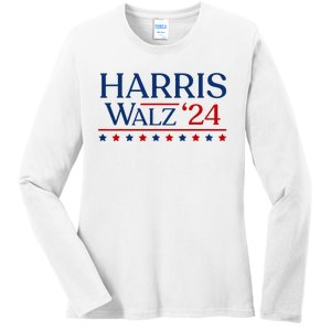 President Harris Walz 2024 Kamala Harris Tim Walz Vote Ladies Long Sleeve Shirt