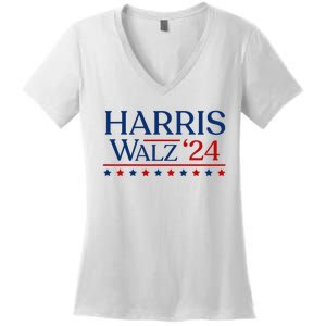 President Harris Walz 2024 Kamala Harris Tim Walz Vote Women's V-Neck T-Shirt