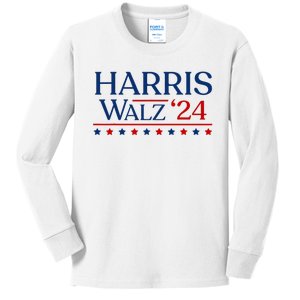 President Harris Walz 2024 Kamala Harris Tim Walz Vote Kids Long Sleeve Shirt