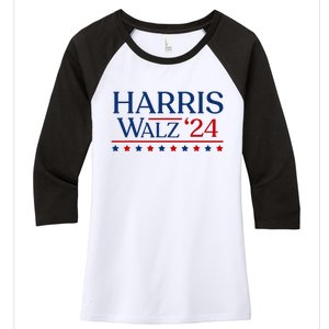 President Harris Walz 2024 Kamala Harris Tim Walz Vote Women's Tri-Blend 3/4-Sleeve Raglan Shirt