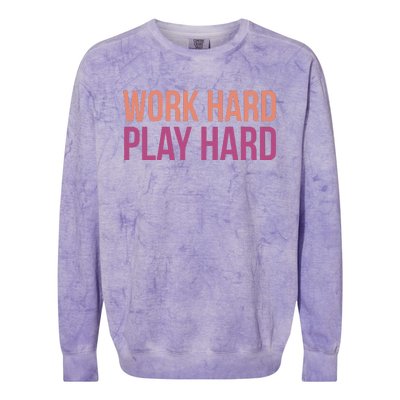 Play Hard With Work Hard To Balance Life Colorblast Crewneck Sweatshirt