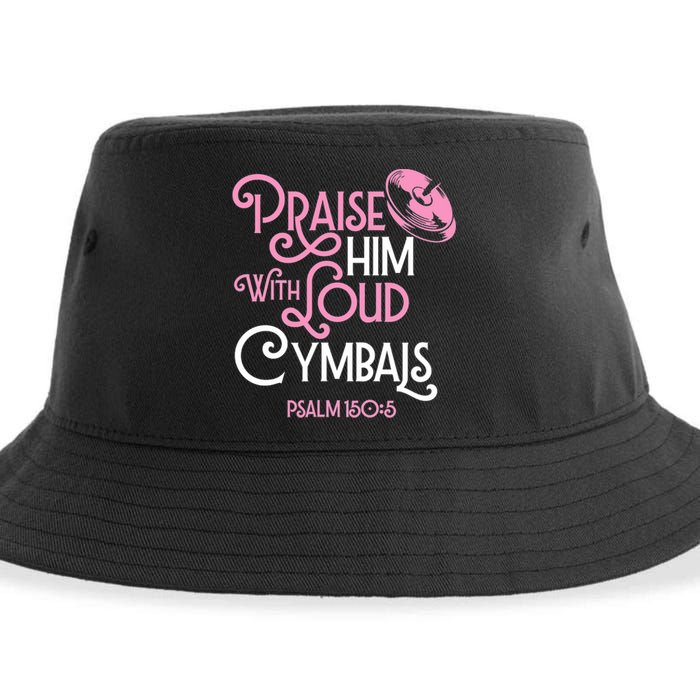 Praise Him With Loud Cymbals Psalm 150 5 Bible Quote Sustainable Bucket Hat