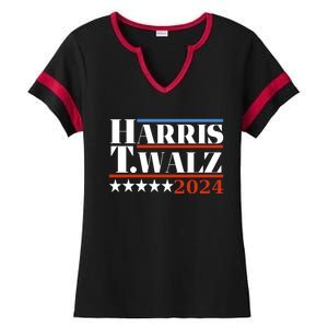 President Harris Walz 2024 Kamala Harris Tim Walz Vote Ladies Halftime Notch Neck Tee