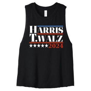 President Harris Walz 2024 Kamala Harris Tim Walz Vote Women's Racerback Cropped Tank