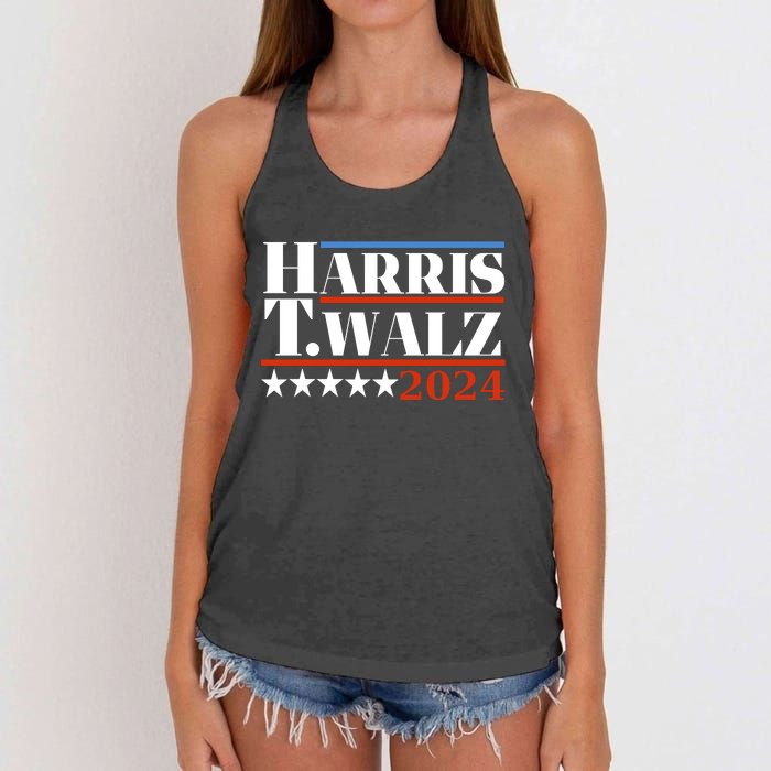 President Harris Walz 2024 Kamala Harris Tim Walz Vote Women's Knotted Racerback Tank