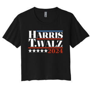 President Harris Walz 2024 Kamala Harris Tim Walz Vote Women's Crop Top Tee