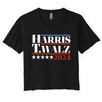 President Harris Walz 2024 Kamala Harris Tim Walz Vote Women's Crop Top Tee