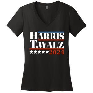 President Harris Walz 2024 Kamala Harris Tim Walz Vote Women's V-Neck T-Shirt