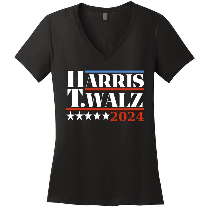 President Harris Walz 2024 Kamala Harris Tim Walz Vote Women's V-Neck T-Shirt