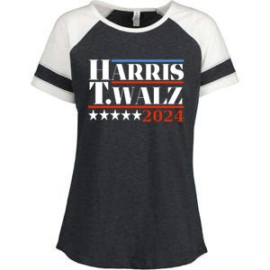 President Harris Walz 2024 Kamala Harris Tim Walz Vote Enza Ladies Jersey Colorblock Tee