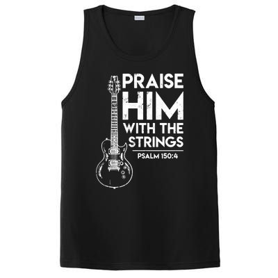 Praise Him With The Strings Guitar Christian Guitarist Guitar Player PosiCharge Competitor Tank