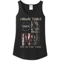 Patriotic Hawk With American Flag Design Ladies Essential Tank