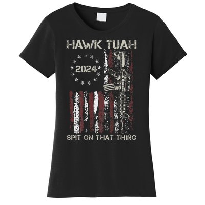 Patriotic Hawk With American Flag Design Women's T-Shirt