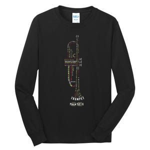 Praise Him With Strings Psalm 150 For Trumpet Player Tall Long Sleeve T-Shirt