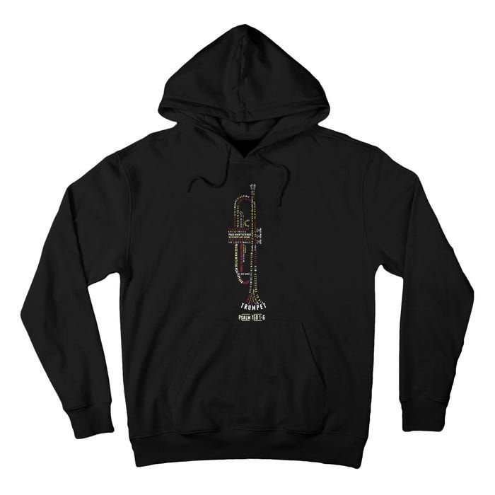 Praise Him With Strings Psalm 150 For Trumpet Player Tall Hoodie