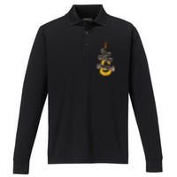 Praise Him With The Strings Jesus Acoustic Guitar Christian Performance Long Sleeve Polo