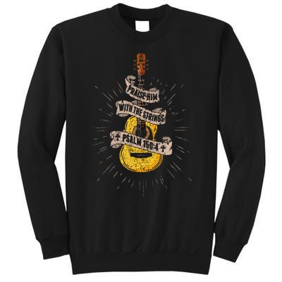 Praise Him With The Strings Jesus Acoustic Guitar Christian Sweatshirt