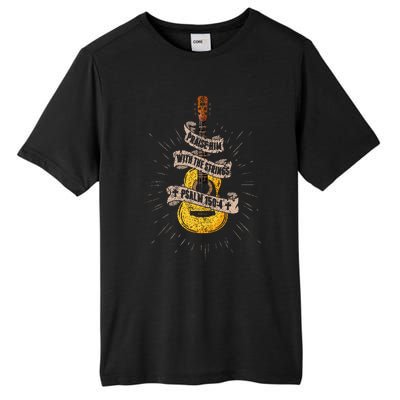 Praise Him With The Strings Jesus Acoustic Guitar Christian Tall Fusion ChromaSoft Performance T-Shirt