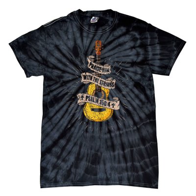 Praise Him With The Strings Jesus Acoustic Guitar Christian Tie-Dye T-Shirt