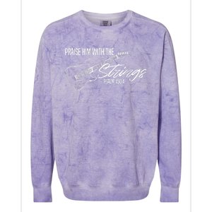 Praise Him With The Strings Christian Guitar God Worship Colorblast Crewneck Sweatshirt