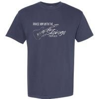 Praise Him With The Strings Christian Guitar God Worship Garment-Dyed Heavyweight T-Shirt