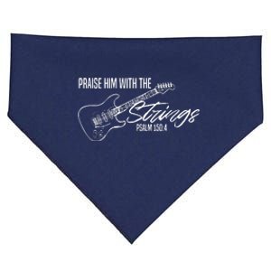 Praise Him With The Strings Christian Guitar God Worship USA-Made Doggie Bandana