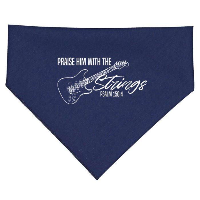 Praise Him With The Strings Christian Guitar God Worship USA-Made Doggie Bandana