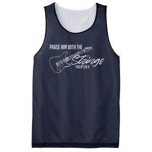 Praise Him With The Strings Christian Guitar God Worship Mesh Reversible Basketball Jersey Tank