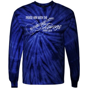 Praise Him With The Strings Christian Guitar God Worship Tie-Dye Long Sleeve Shirt