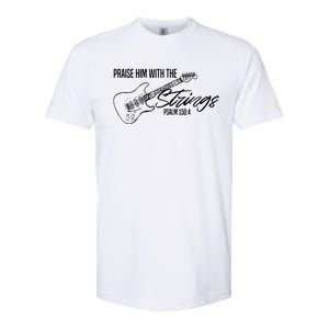 Praise Him With The Strings Christian Guitar God Worship Softstyle CVC T-Shirt