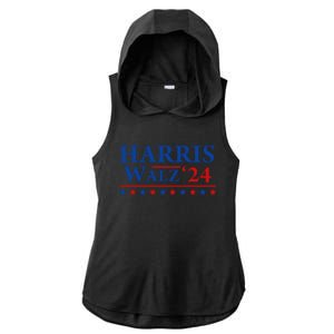 President Harris Walz 2024 Kamala Harris Tim Walz Vote Ladies PosiCharge Tri-Blend Wicking Draft Hoodie Tank