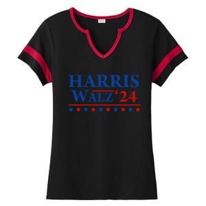 President Harris Walz 2024 Kamala Harris Tim Walz Vote Ladies Halftime Notch Neck Tee