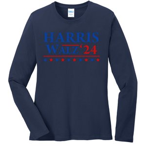 President Harris Walz 2024 Kamala Harris Tim Walz Vote Ladies Long Sleeve Shirt