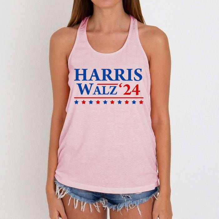 President Harris Walz 2024 Kamala Harris Tim Walz Vote Women's Knotted Racerback Tank