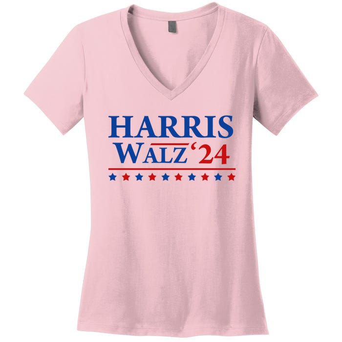 President Harris Walz 2024 Kamala Harris Tim Walz Vote Women's V-Neck T-Shirt