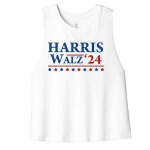 President Harris Walz 2024 Kamala Harris Tim Walz Vote Women's Racerback Cropped Tank