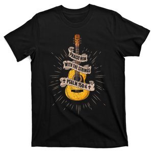 Praise Him With The Strings Jesus Acoustic Guitar T-Shirt