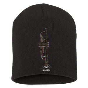 Praise Him With Strings Psalm 150 For Trumpet Player Short Acrylic Beanie