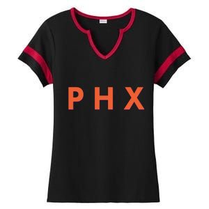 PHX Phoenix Basketball Logo Ladies Halftime Notch Neck Tee