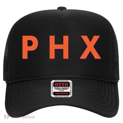PHX Phoenix Basketball Logo High Crown Mesh Back Trucker Hat