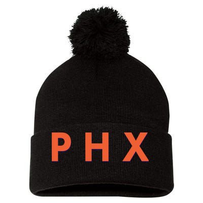 PHX Phoenix Basketball Logo Pom Pom 12in Knit Beanie