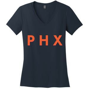 PHX Phoenix Basketball Logo Women's V-Neck T-Shirt