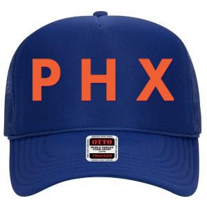 PHX Phoenix Basketball Logo High Crown Mesh Back Trucker Hat