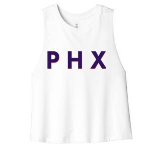 PHX Phoenix Basketball Logo Women's Racerback Cropped Tank