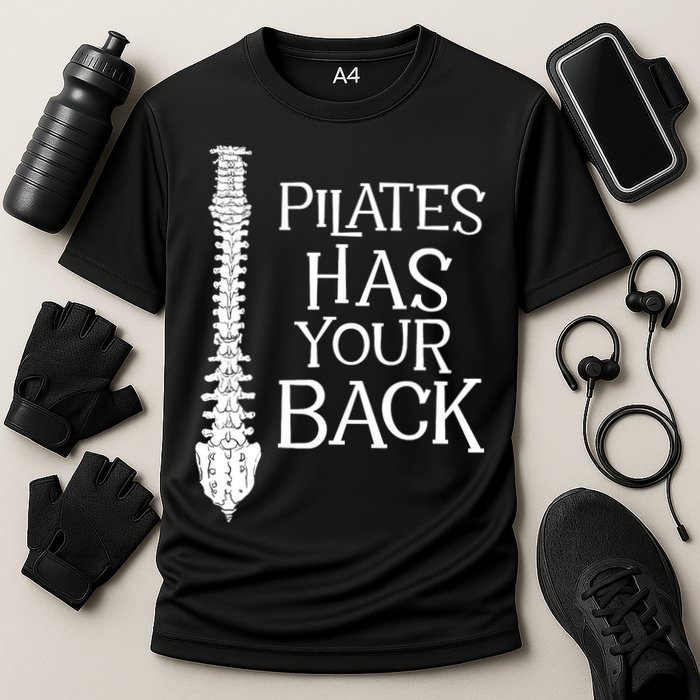 Pilates Has Your Back Health Fitness Instructor Cooling Performance Crew T-Shirt